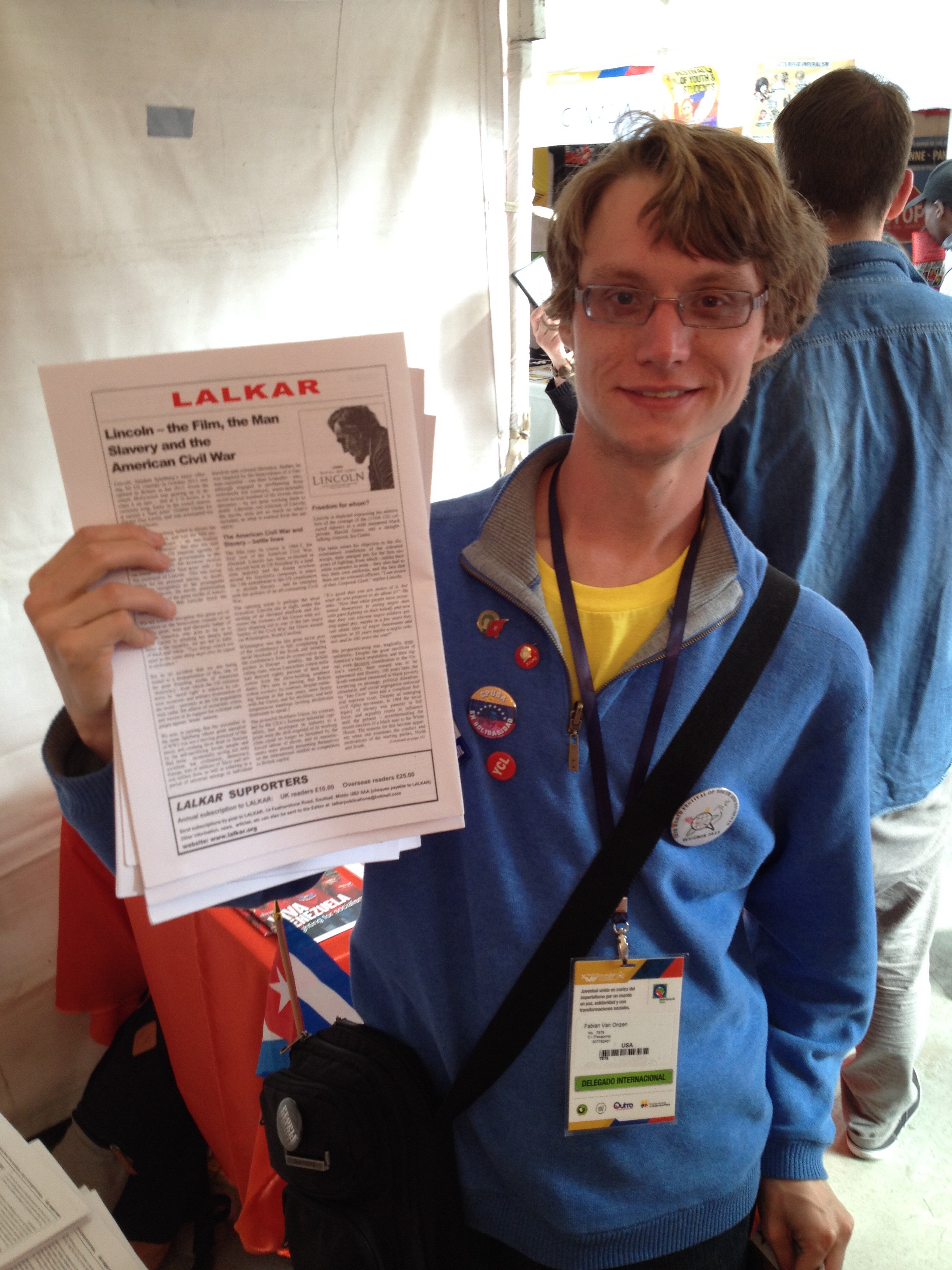 YCL comrade and Lalkar subscriber from the USA