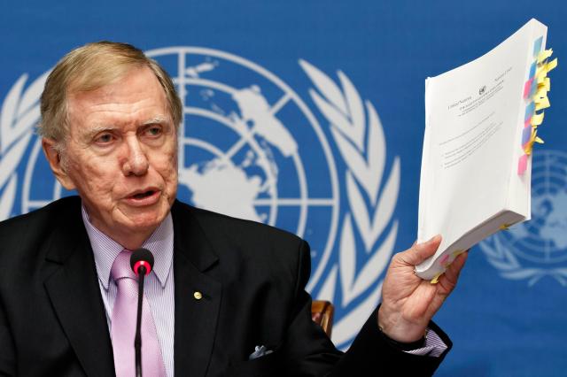 Michael Kirby presenting Report on Human Rights in the DPRK